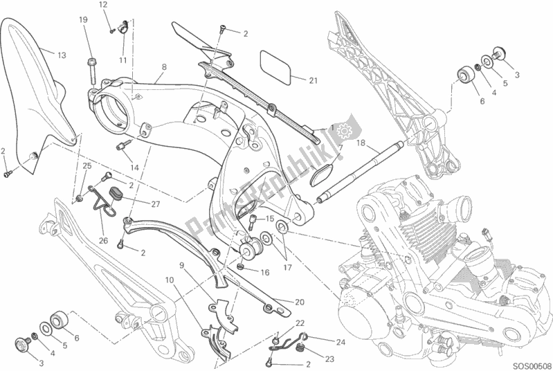 Todas las partes para Brazo Oscilante de Ducati Monster 796 ABS Anniversary 2013